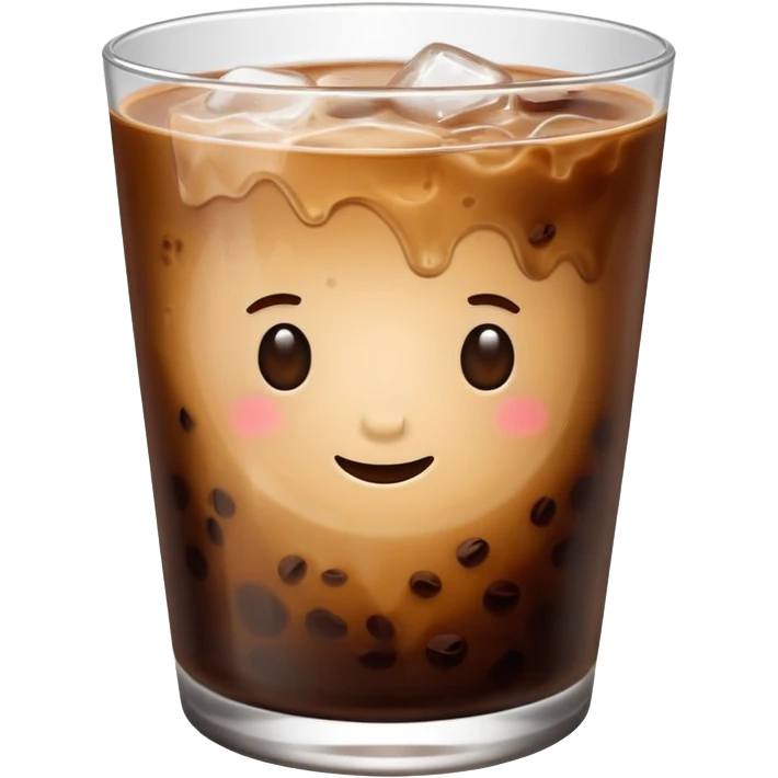iced coffee in aesthetic round low glass emoji