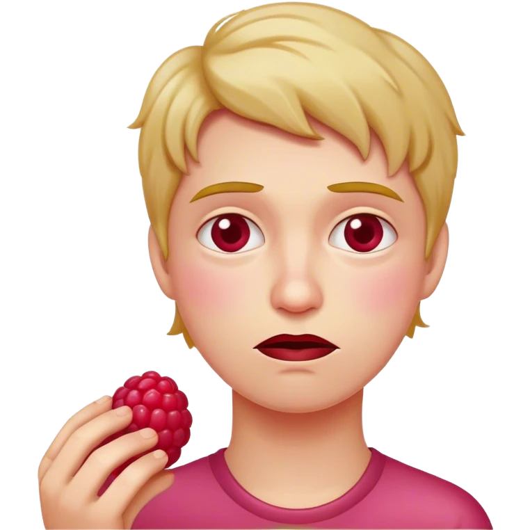 Friendly raspberry unhappy emoji