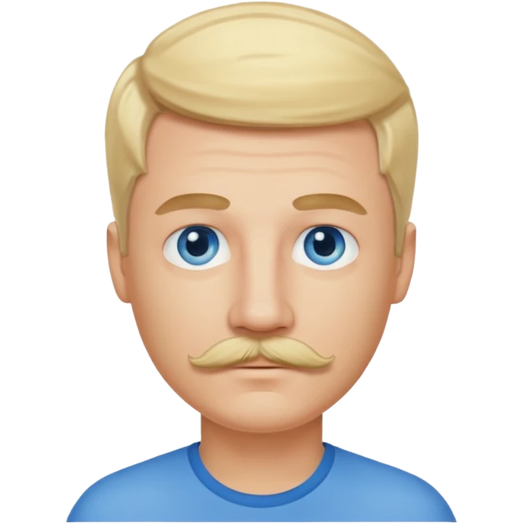 guy with blond hair, mustache, and blue eyes emoji