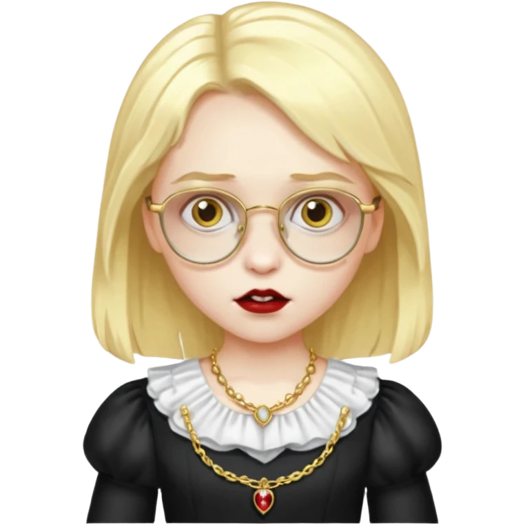 vampire kids with opticals half dress gold hair emoji