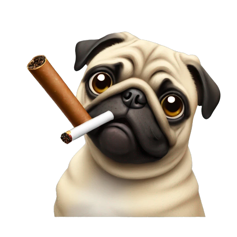 Pug smoking cigar  emoji