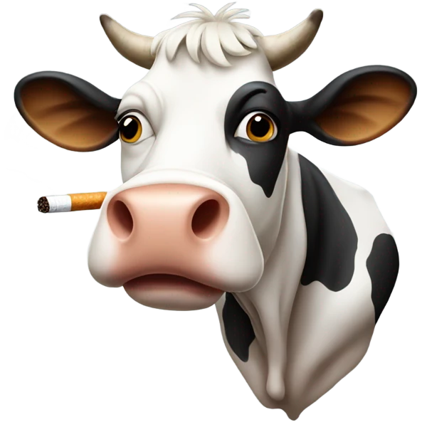 Cow smoking emoji