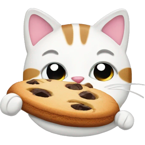 Cat eating a cookie emoji