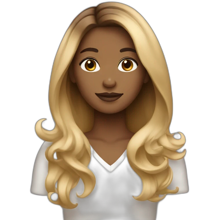 ombré blond/brown hair woman emoji