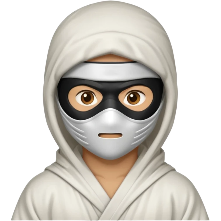 All white ninja with robe and light brown skin color emoji