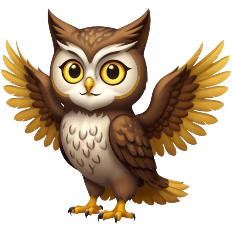 Half owl half cat full body emoji