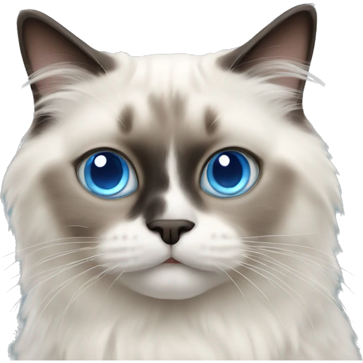 ragdoll cat with blue eyes emoji