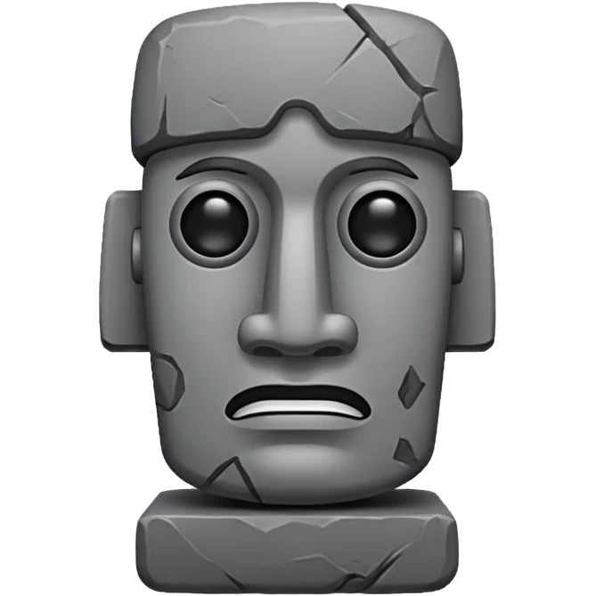 Un moai con una ceja levantada emoji