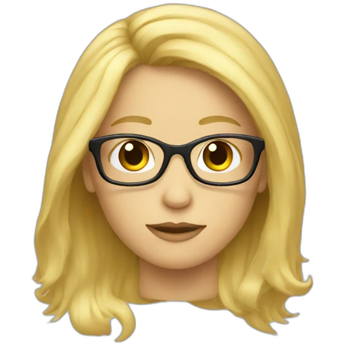 blond long hair with glasses emoji