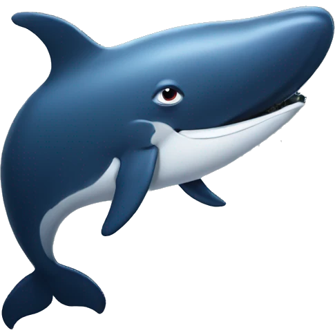 Whale holding a gun emoji