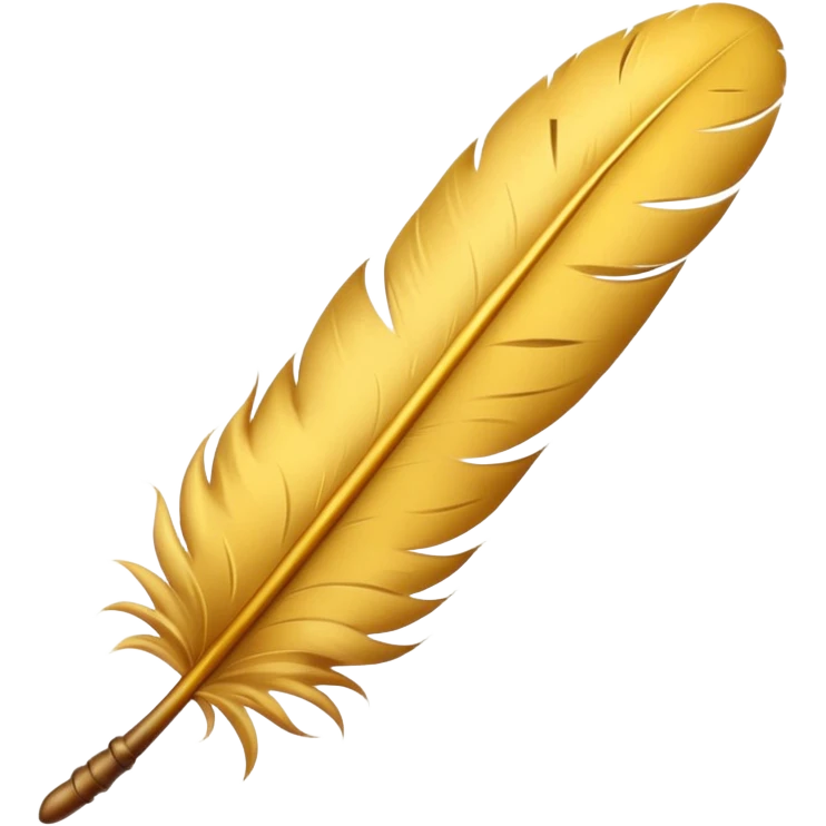 a quill feather, yellowish, classic look emoji