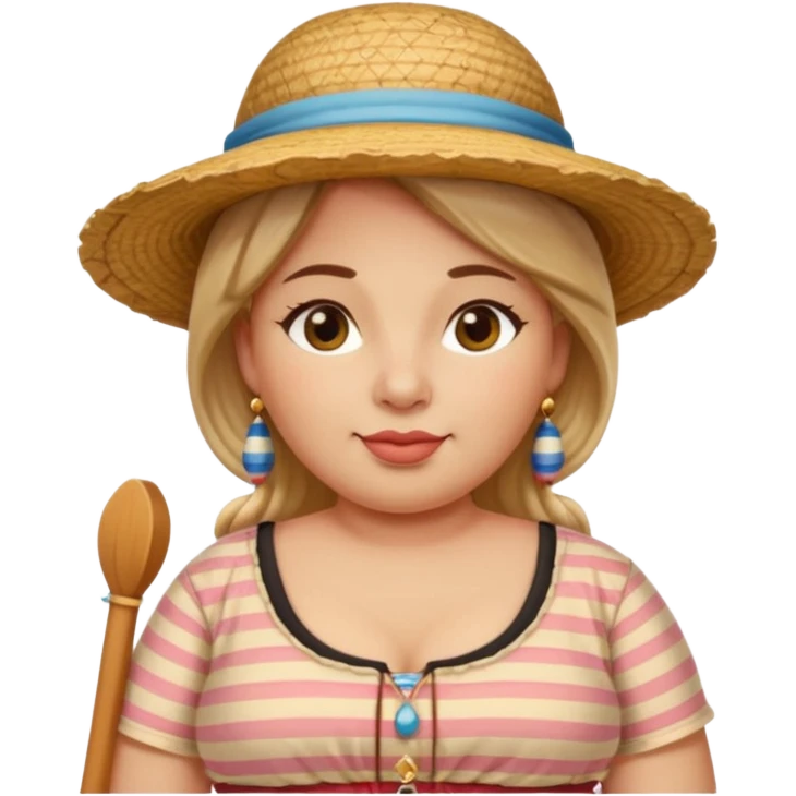 venice gondolier woman fat earring wearing emoji
