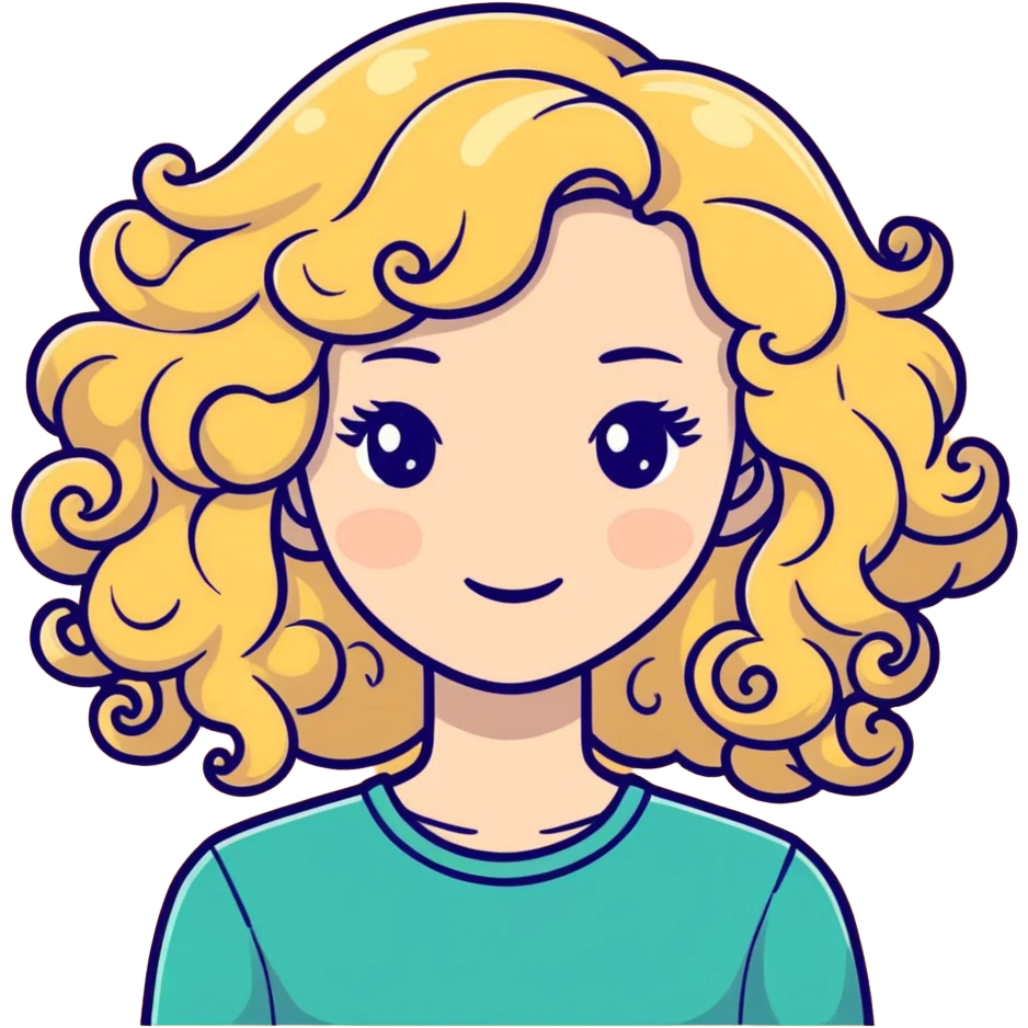 Blonde girl with curly  emoji