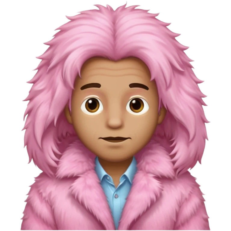 Pink fur coat male emoji