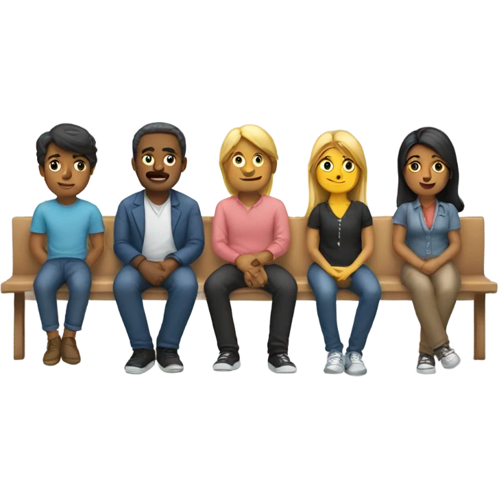 row of 6 people sitting emoji