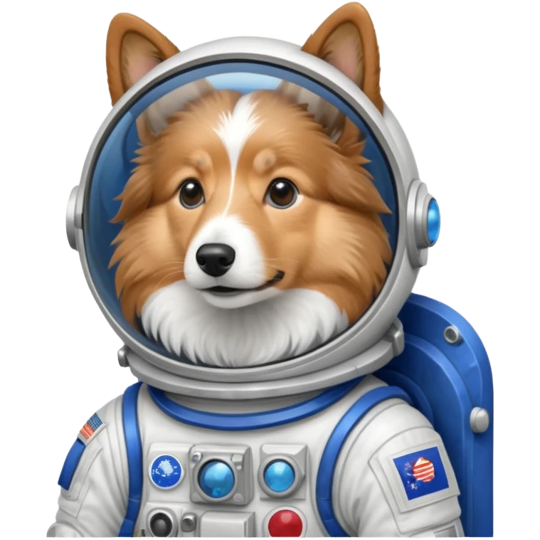 shetland sheepdog in a astronauts space suit emoji