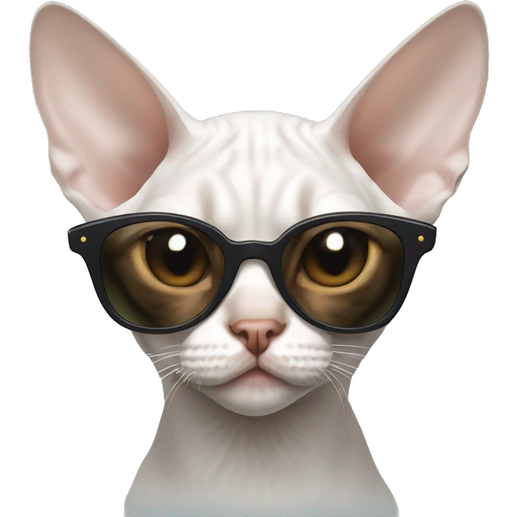 Devon Rex wearing sunglasses emoji