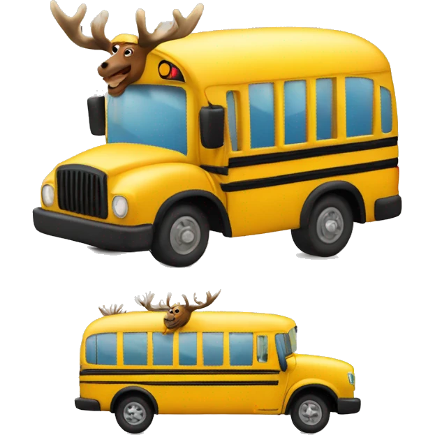 An Elk Driving a School Bus emoji