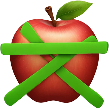Crossed out apple emoji