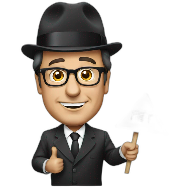 François Hollande with a sign  emoji