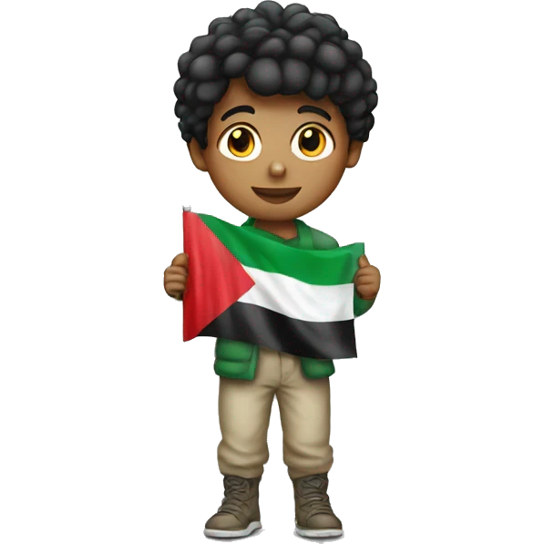 Boy with Palestine flag emoji