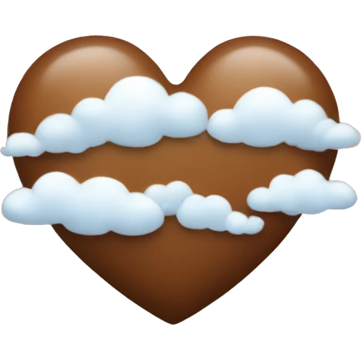 brown heart with small clouds emoji