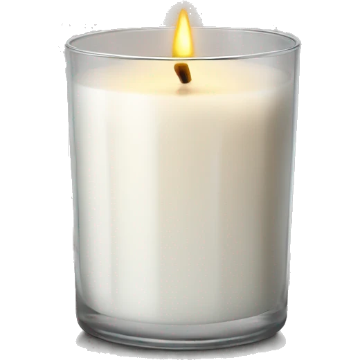 White scented candle in a glass emoji