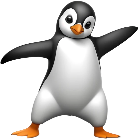 Penguin break dancing emoji