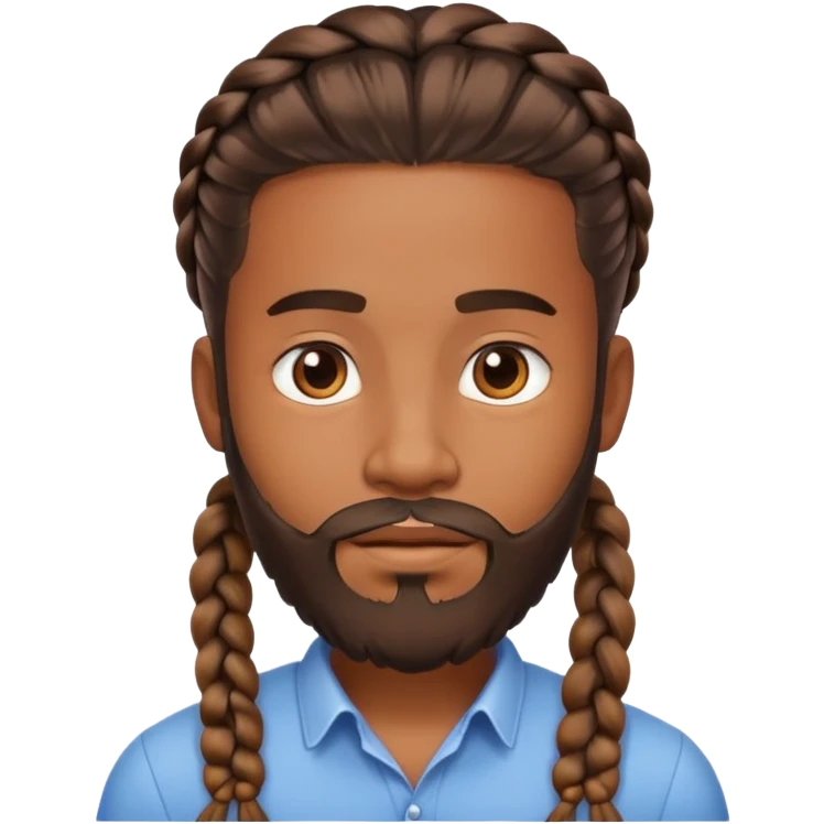 Brown skin guy with beard and braids  emoji