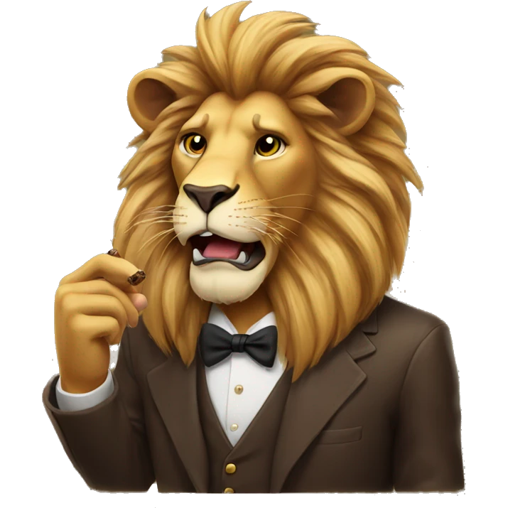 Lion smoking cigar emoji
