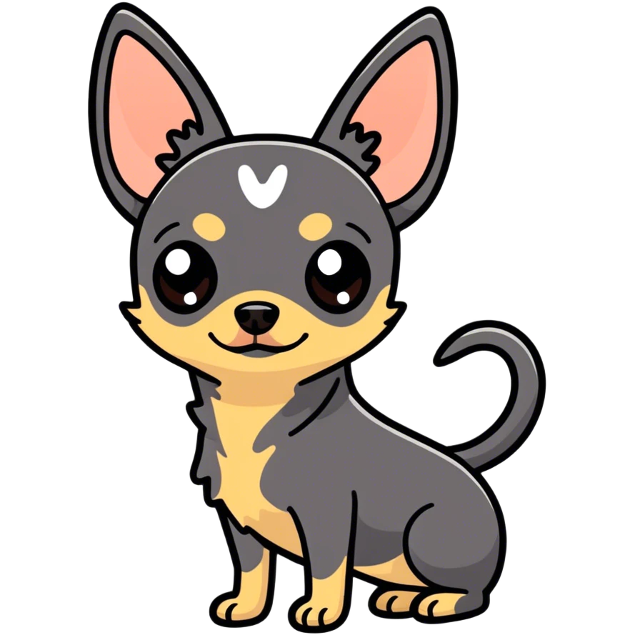 Black chihuahua with pointy ears emoji