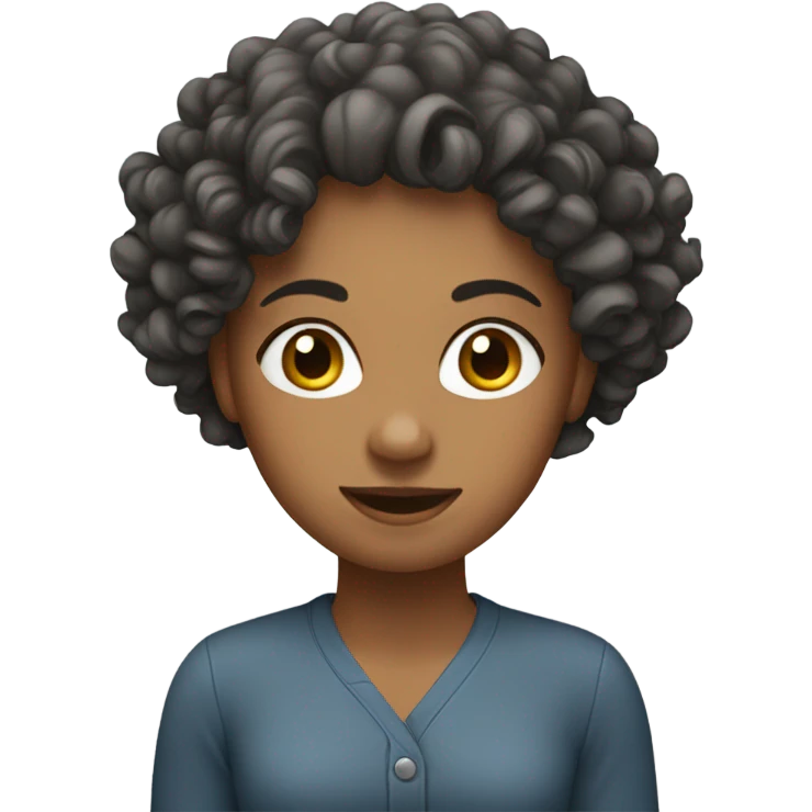 A female with curly hair emoji
