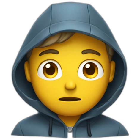 Sad man in a raincoat emoji