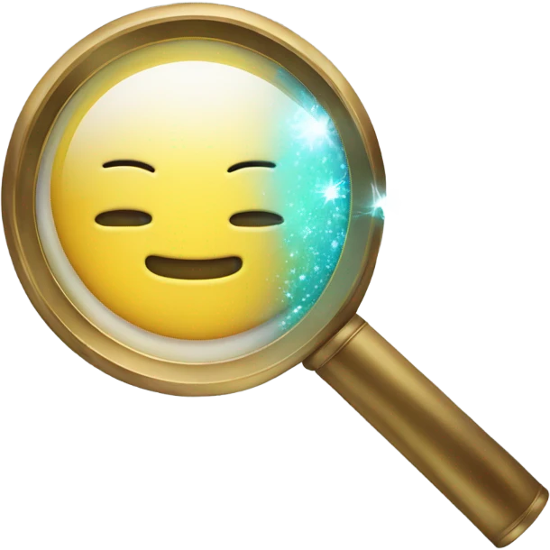 magnifying glass and sparkles emoji