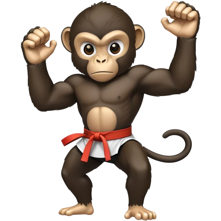A black monkey doing karate emoji