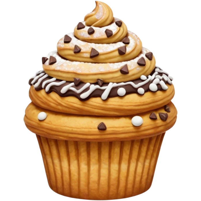 Cookie dough croissant cupcake emoji