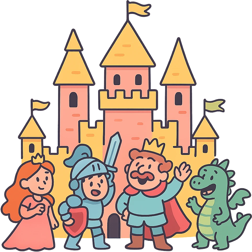 brilliant castle pastel toon style emoji