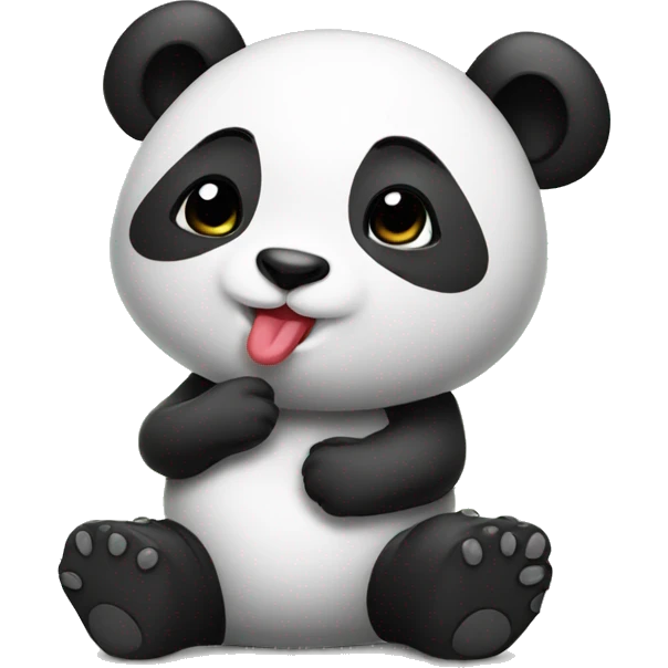 Panda cub kissing emoji