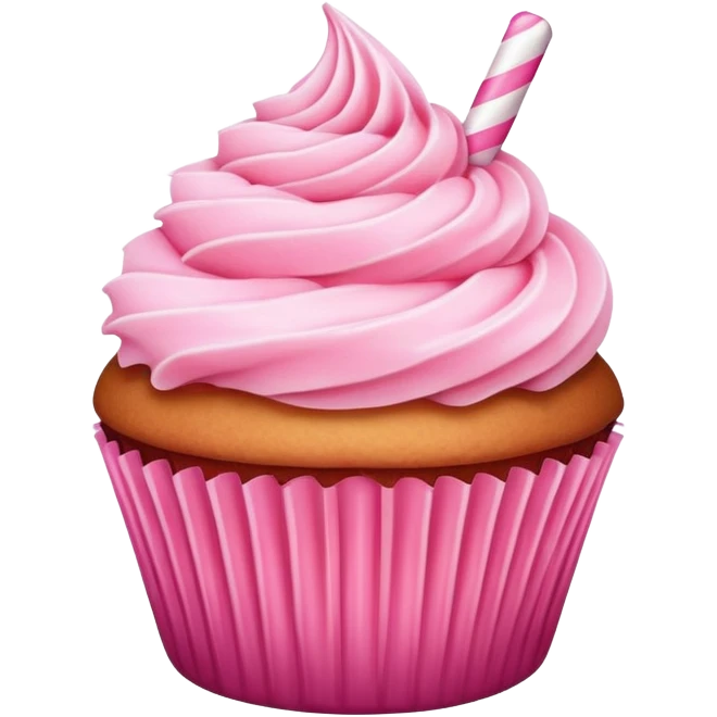 cupcake with pink icing emoji