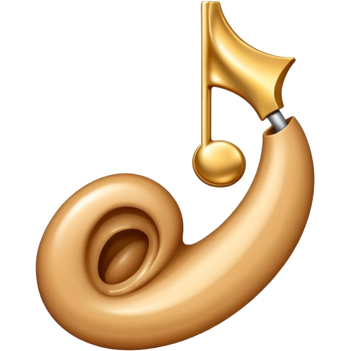 A big ear to the right, with a musical note flowing into it from the left emoji