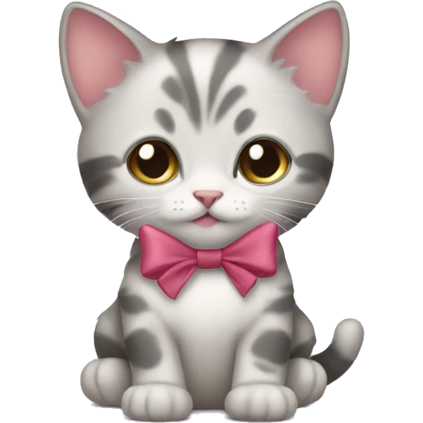 Kitten with a bow emoji