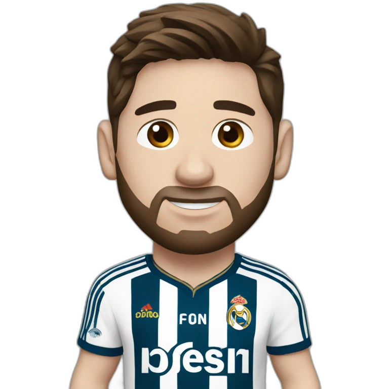 messi with real madrid jersey emoji