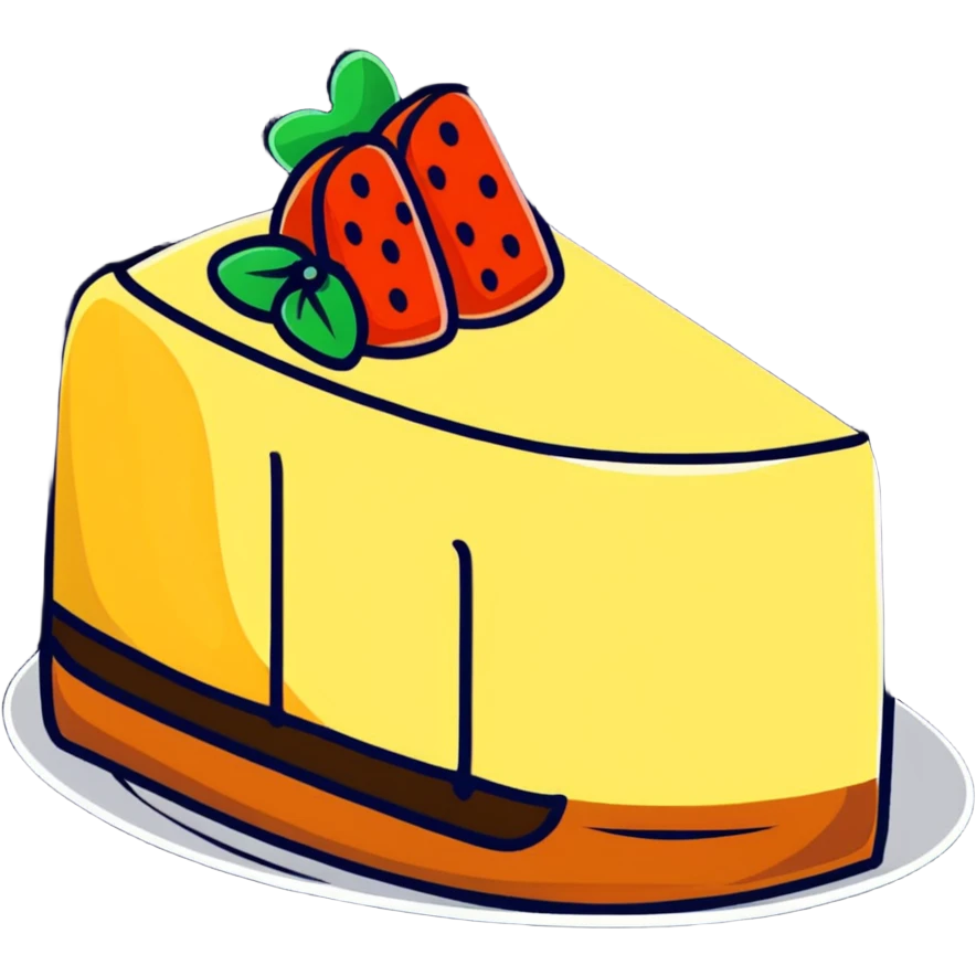 slice of New York style cheesecake emoji