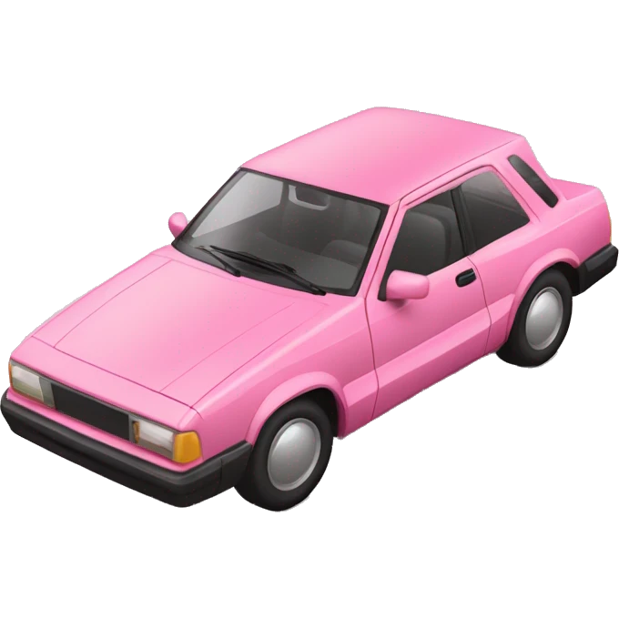 Coche rosa conduciendo una jirafa rosa  emoji