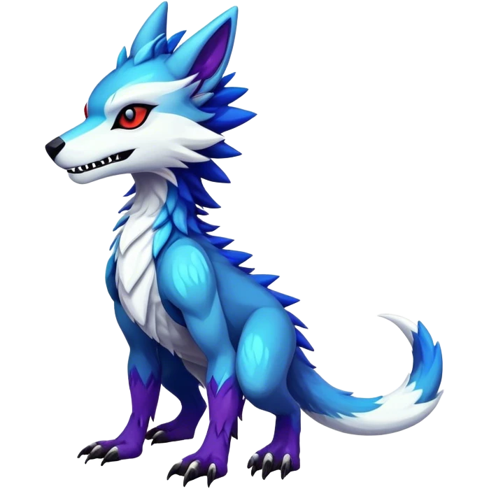 Epic Edgy Cute Colorful Modern Vernid-Protogen-Sergal-creature-animal full body emoji