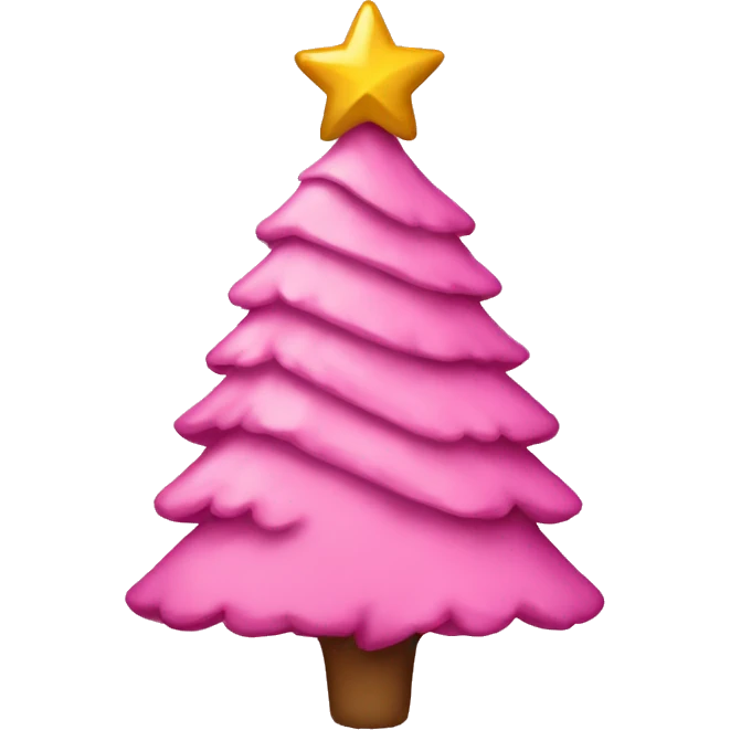 Pink Christmas tree with a bow emoji