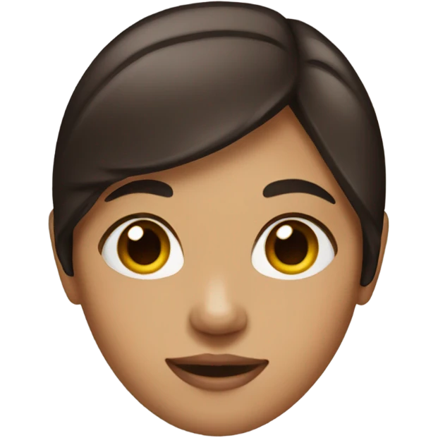Girl with straight dark brown hair  emoji