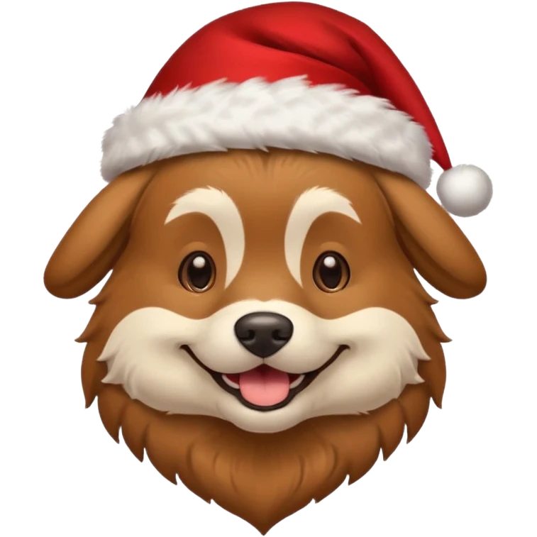 Dog whit Christmas hat emoji