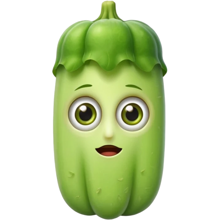 ladyfinger vegetable keeping the shape normal with big eyes emoji