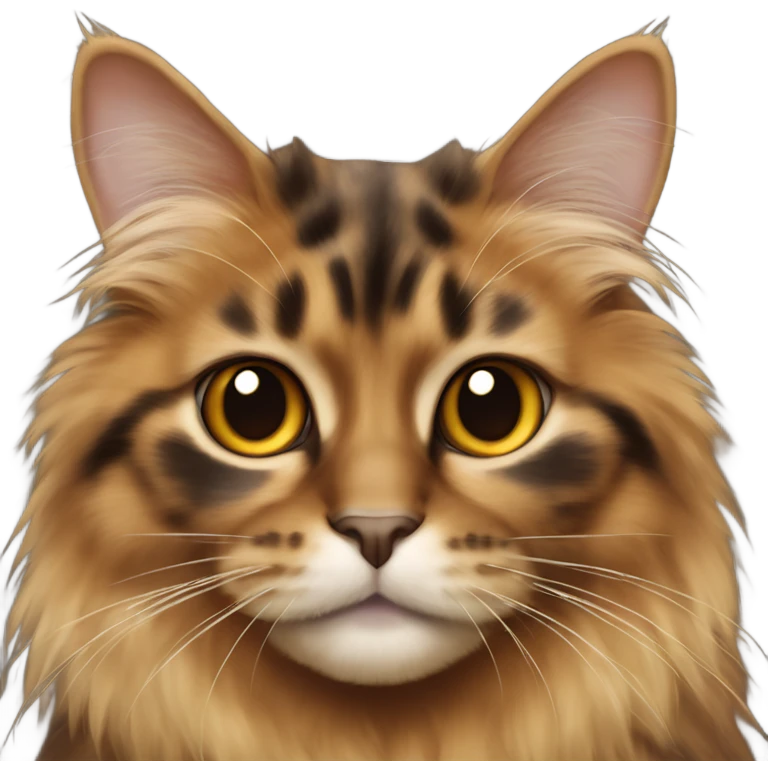 whole body of Long haired tortoiseshell cat dominant brown fur not orange emoji